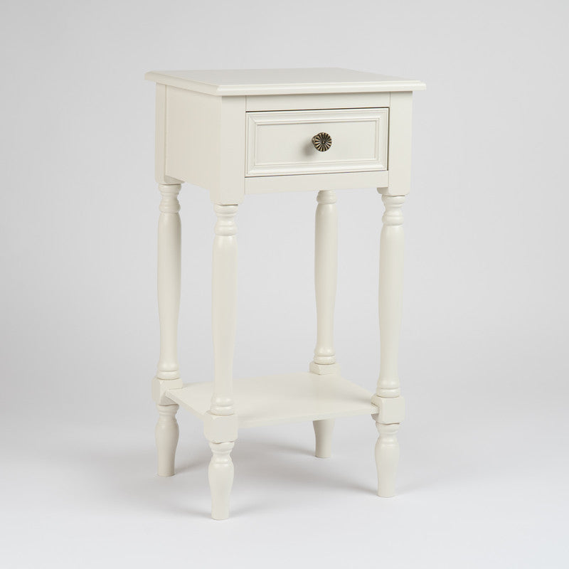 Ivory Side Table with Drawer